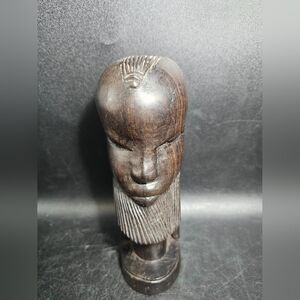 African Hand-Carved Lignum Vitae‎ tribal Wooden Sculpture Of A Maasai Warrior